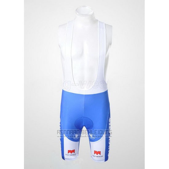 2011 Fahrradbekleidung Quick Step Floor Wei und Azurblau Trikot Kurzarm und Tragerhose